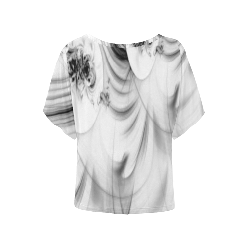 Fractal flash Women's Batwing-Sleeved Blouse T shirt (Model T44)