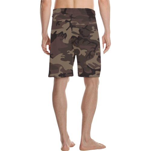 Camo Red Brown Men's All Over Print Casual Shorts (Model L23)