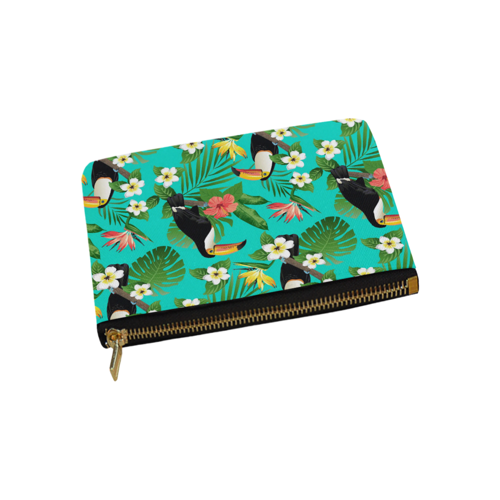 Tropical Summer Toucan Pattern Carry-All Pouch 9.5''x6''