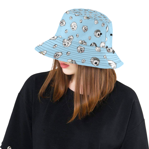 SHEEPIE HEADS lt blue All Over Print Bucket Hat