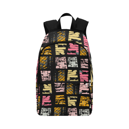 colored squares black Fabric Backpack for Adult (Model 1659)