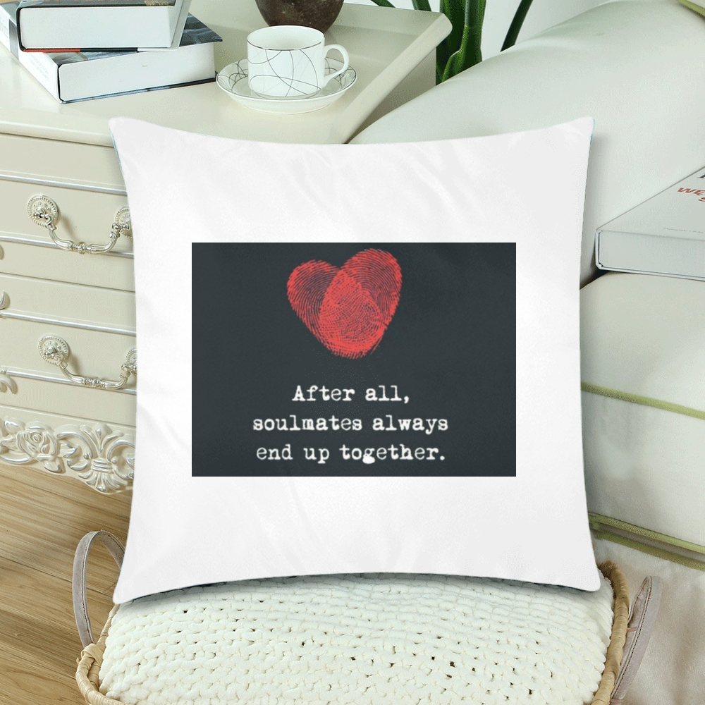 soulmate1 Custom Zippered Pillow Cases 18"x 18" (Twin Sides) (Set of 2)