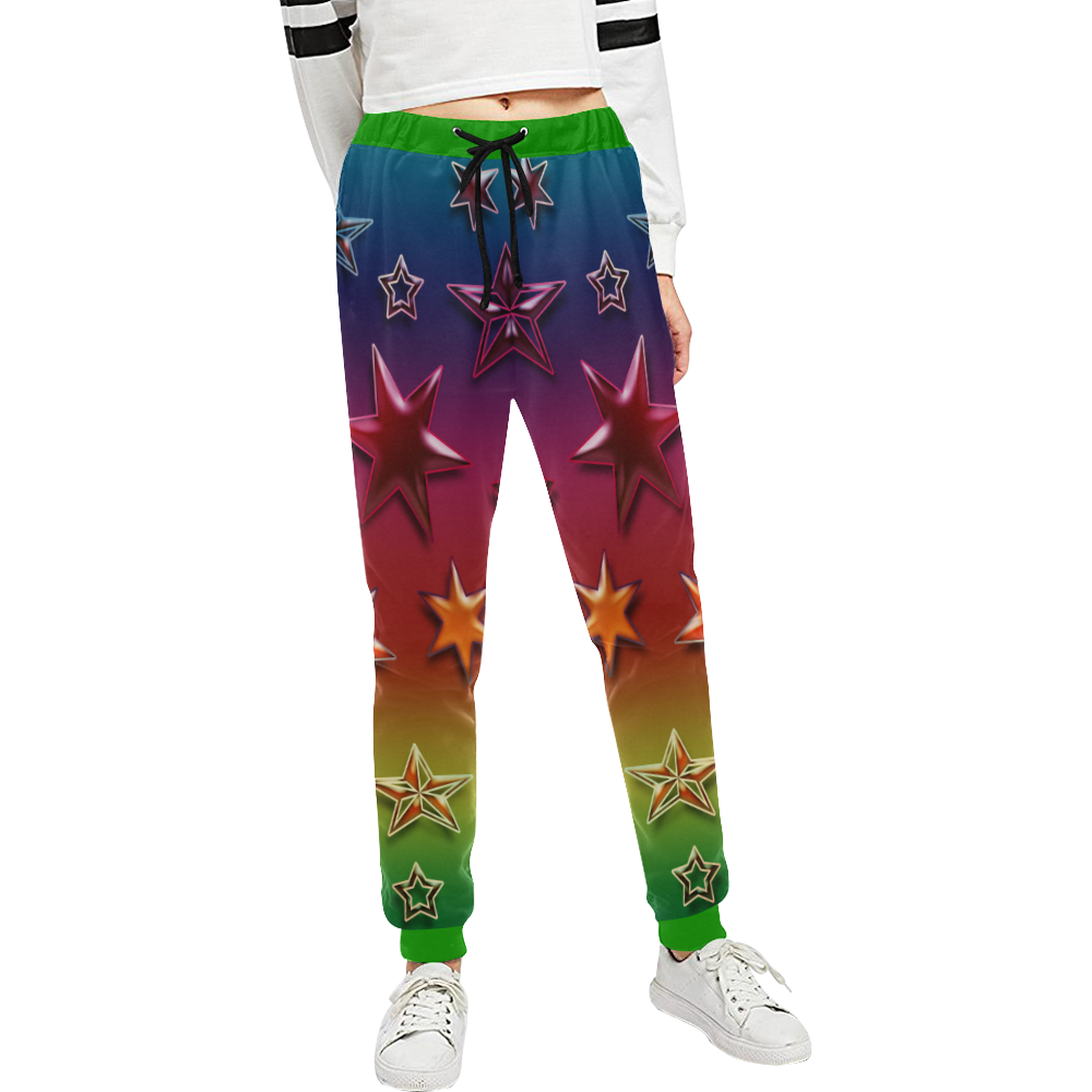 Rainbow Stars Unisex All Over Print Sweatpants (Model L11)