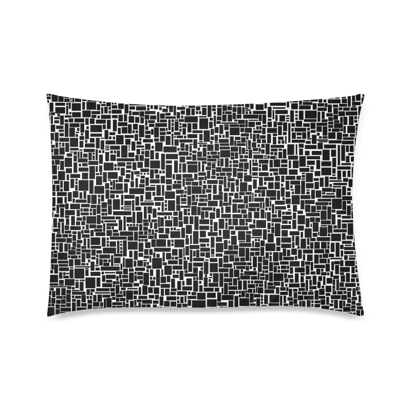 BLACK AND WHITE BOX PATTERN Custom Zippered Pillow Case 20"x30"(Twin Sides)