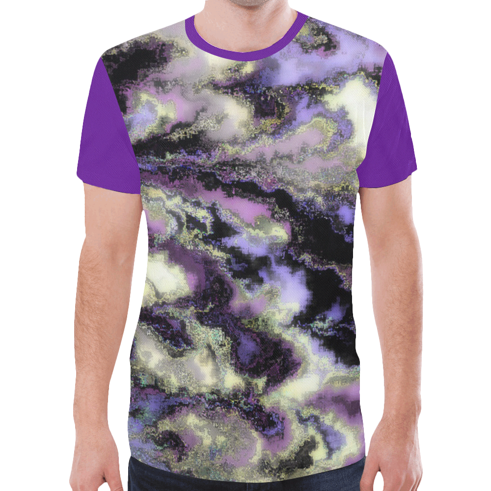 Purple marble New All Over Print T-shirt for Men (Model T45)