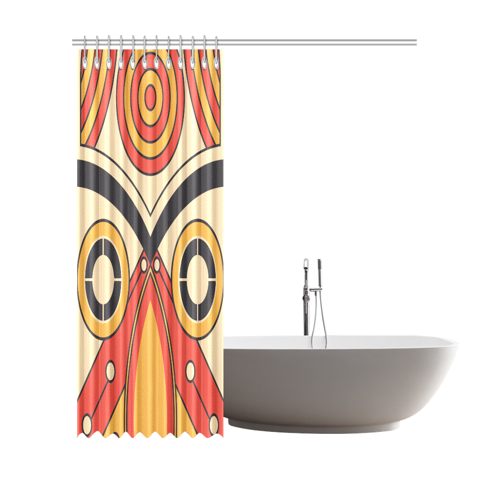 Geo Aztec Bull Tribal Shower Curtain 72"x84"