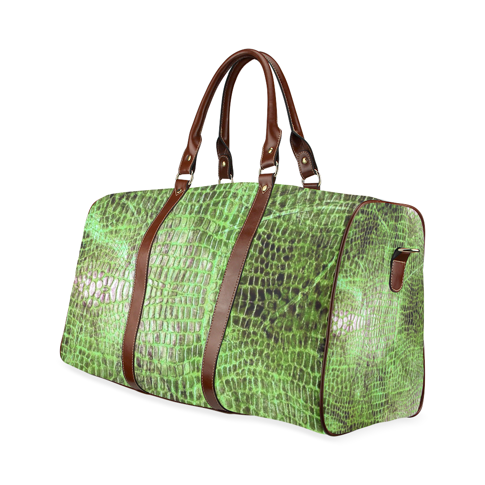 Crocodile Pattern by K.Merske Waterproof Travel Bag/Large (Model 1639)