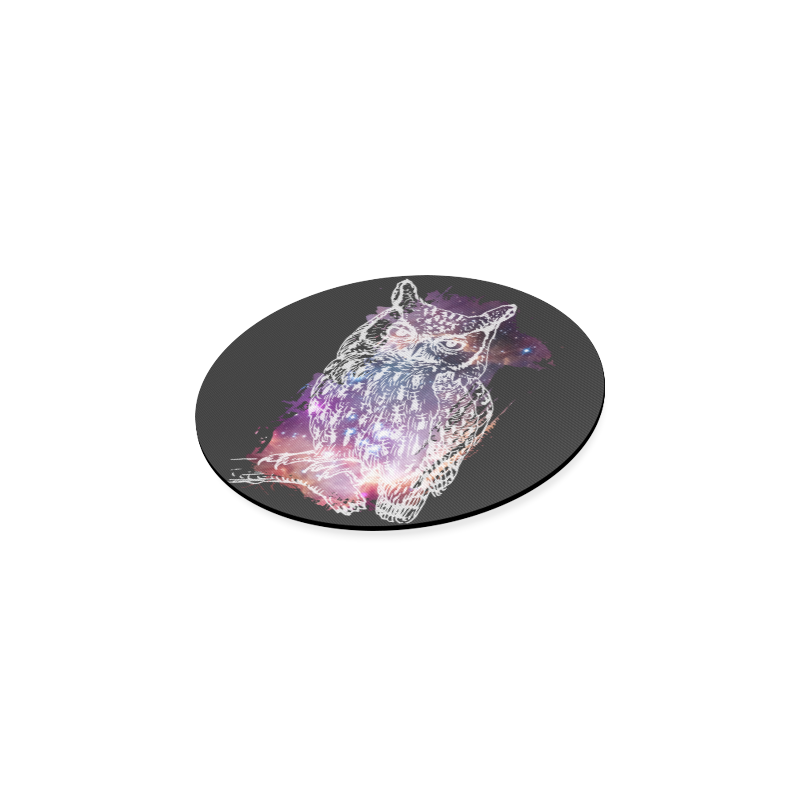 Cosmic Owl - Galaxy - Hipster Round Coaster