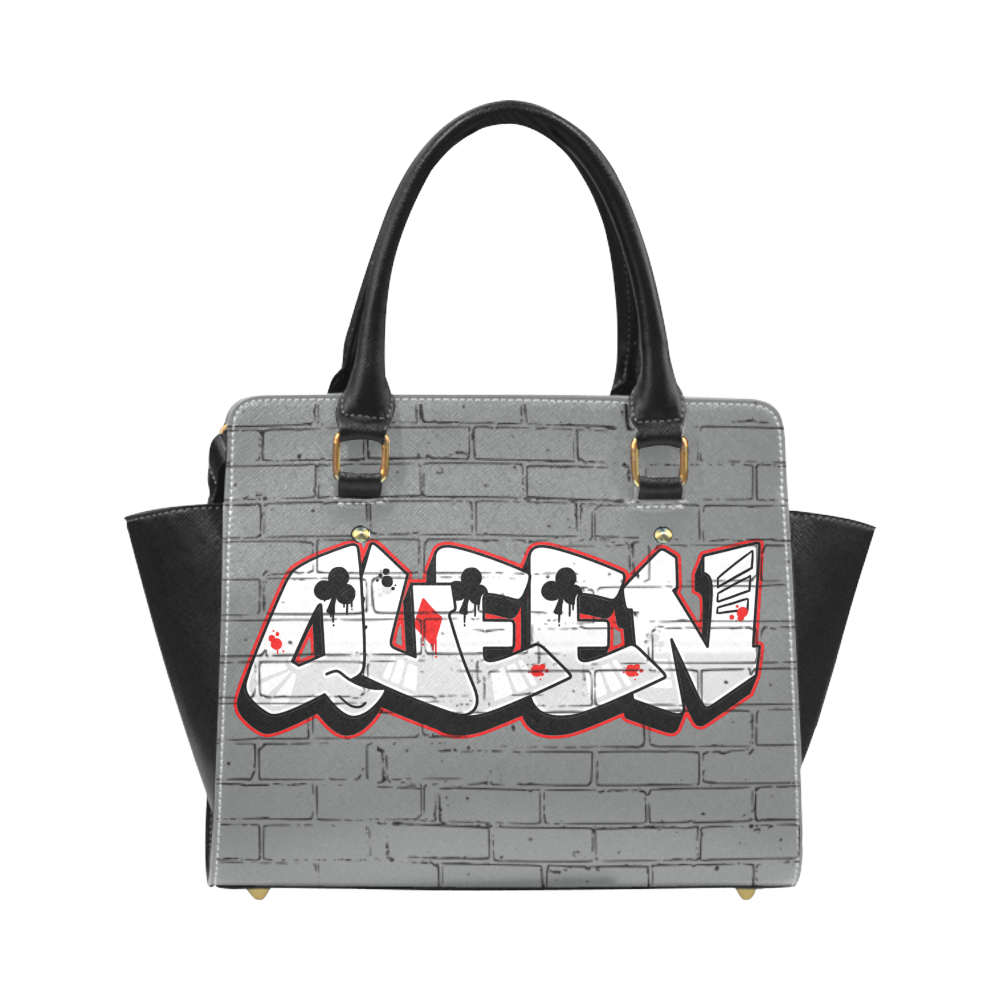 Queen Graffiti Brick Drk Grey Classic Shoulder Handbag (Model 1653)