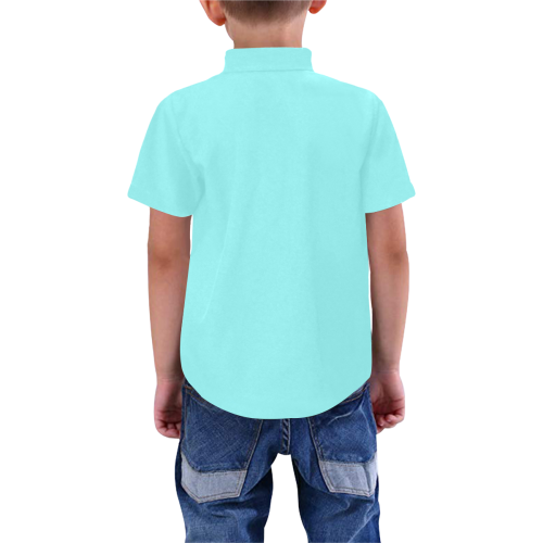 color ice blue Boys' All Over Print Short Sleeve Shirt (Model T59)