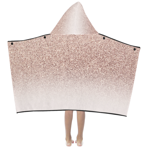 Rose Gold Glitter Ombre Pink White Kids' Hooded Bath Towels