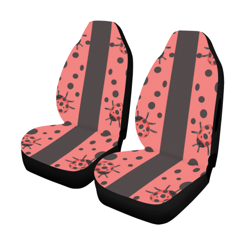 Bittersweet Persimmon Ladybugs Car Seat Cover Airbag Compatible (Set of 2)