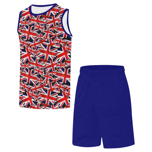 Union Jack British UK Flag Blue All Over Print Basketball Uniform