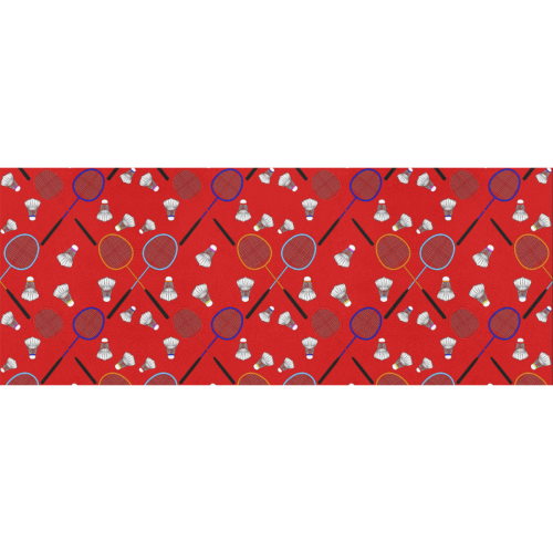 Badminton Rackets and Shuttlecocks Pattern Sports Red Gift Wrapping Paper 58"x 23" (2 Rolls)