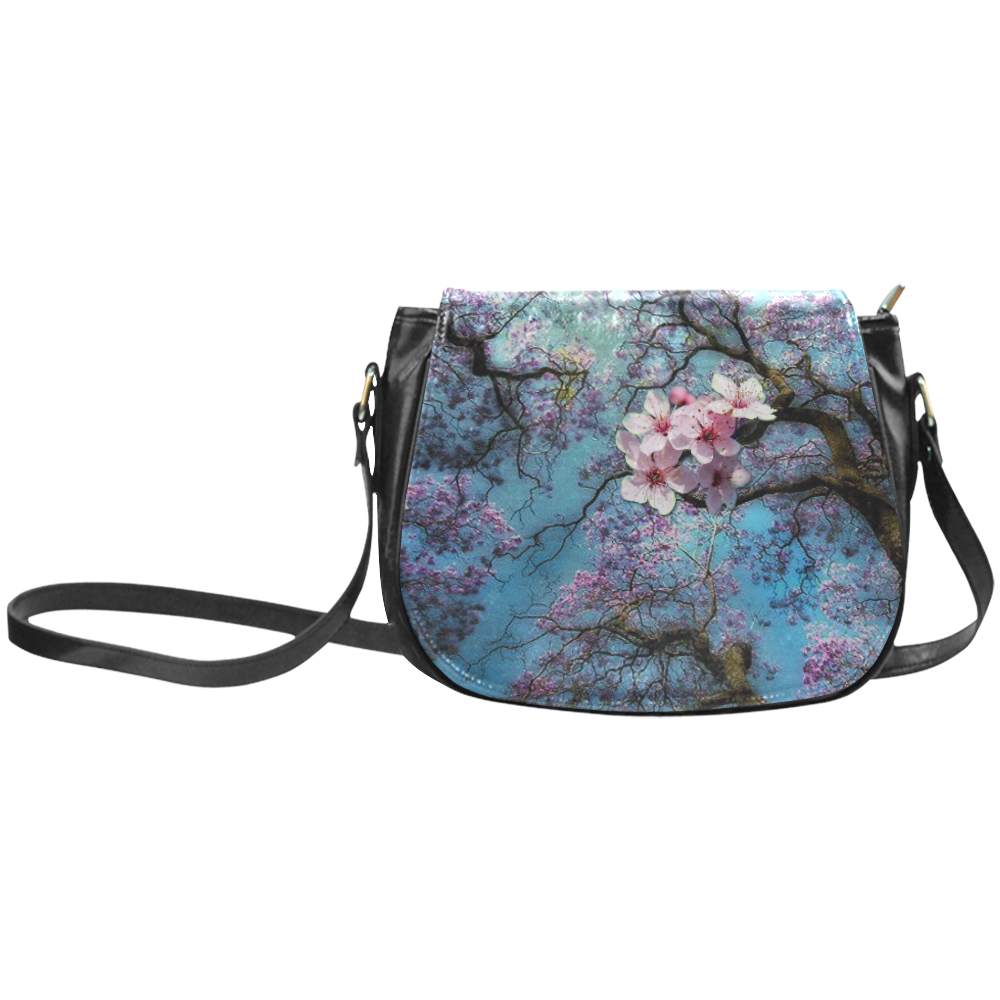 Cherry Blossoms Classic Saddle Bag/Small (Model 1648)