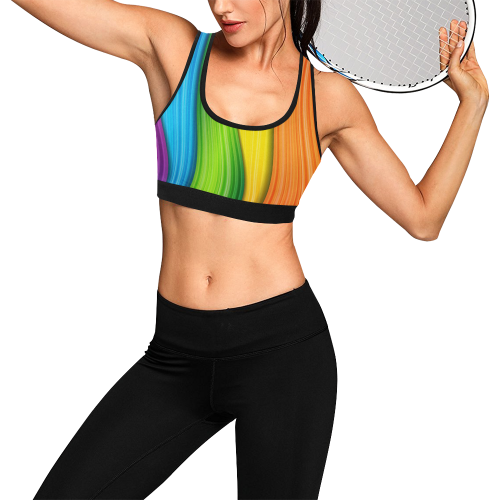 Colorful_Rainbow_ Women's All Over Print Sports Bra (Model T52)