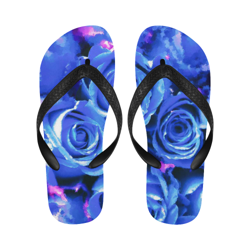 roses are blue Flip Flops for Men/Women (Model 040)