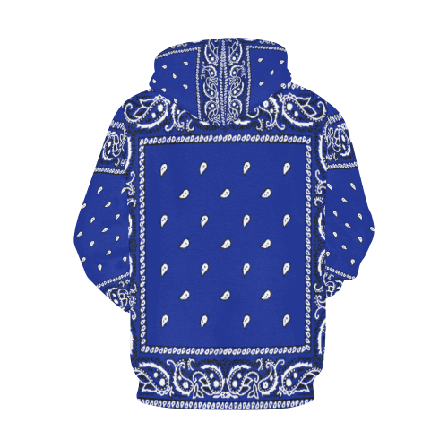 KERCHIEF PATTERN BLUE All Over Print Hoodie for Men (USA Size) (Model H13)