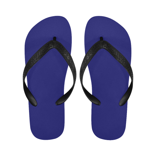 color midnight blue Flip Flops for Men/Women (Model 040)