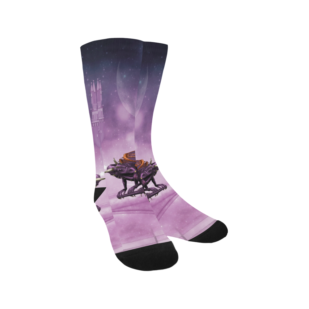 Wonderful violet dragon Trouser Socks (For Men)