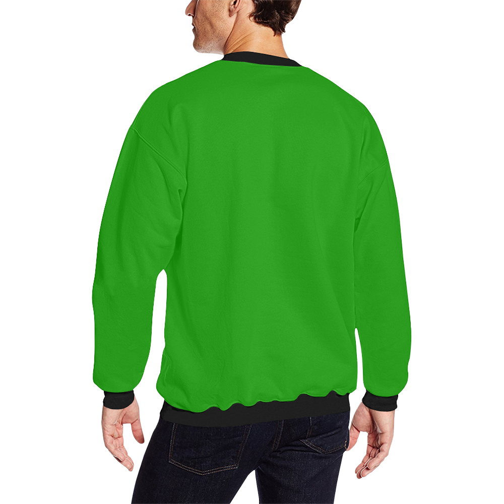 Lighthouse Modern Green Men's Oversized Fleece Crew Sweatshirt (Model H18)