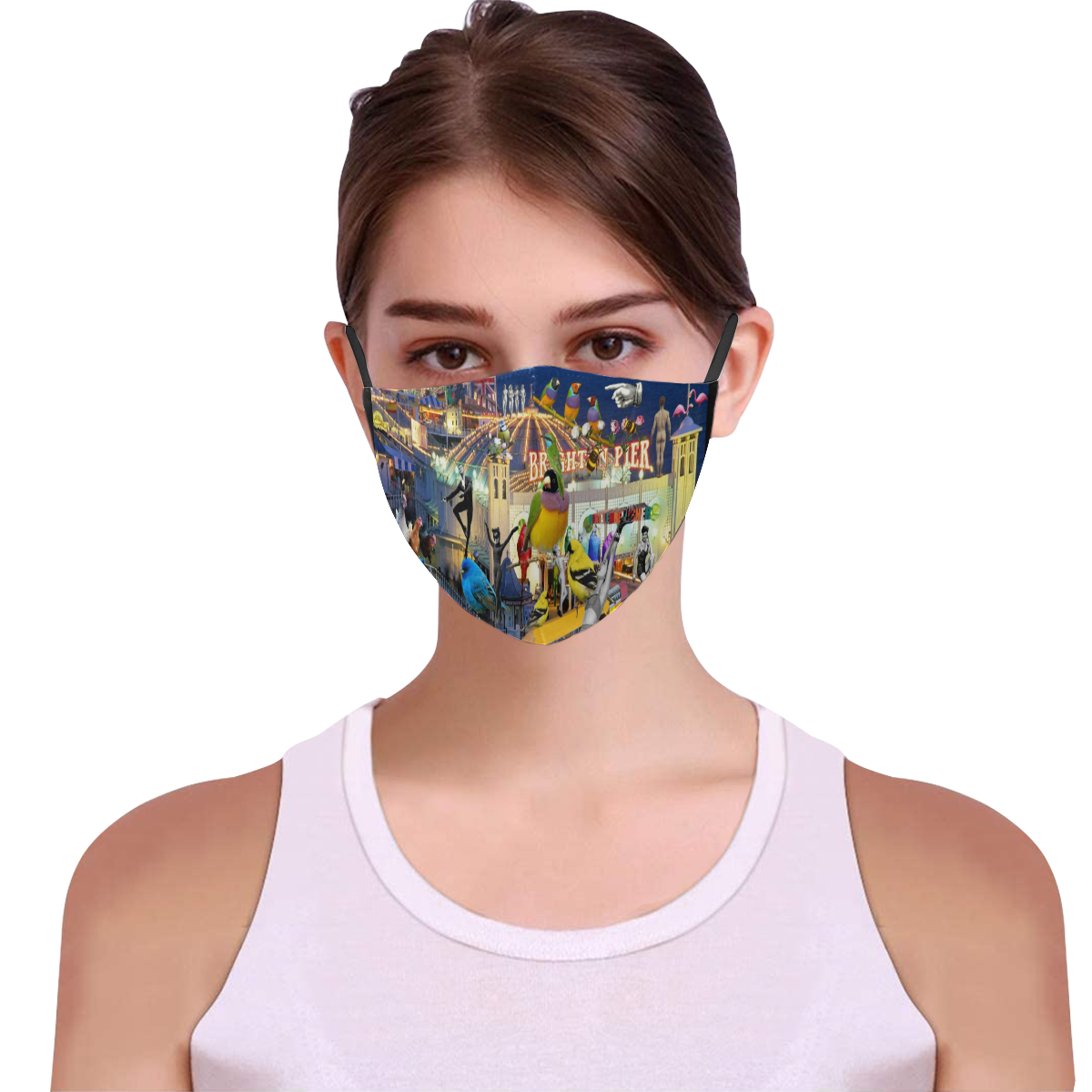 Welcome to Brighton 3D Mouth Mask with Drawstring (Pack of 3) (Model M04)
