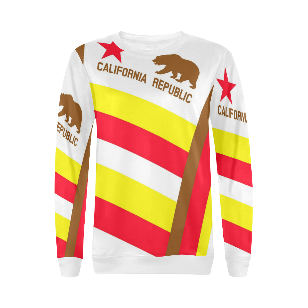 CALIFORNIA REPUBLIC 2 All Over Print Crewneck Sweatshirt for Women (Model H18)