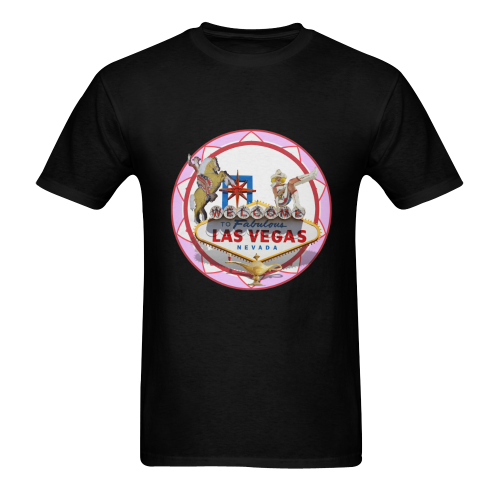 LasVegasIcons Poker Chip - Pink on Black Men's T-shirt in USA Size (Front Printing Only) (Model T02)