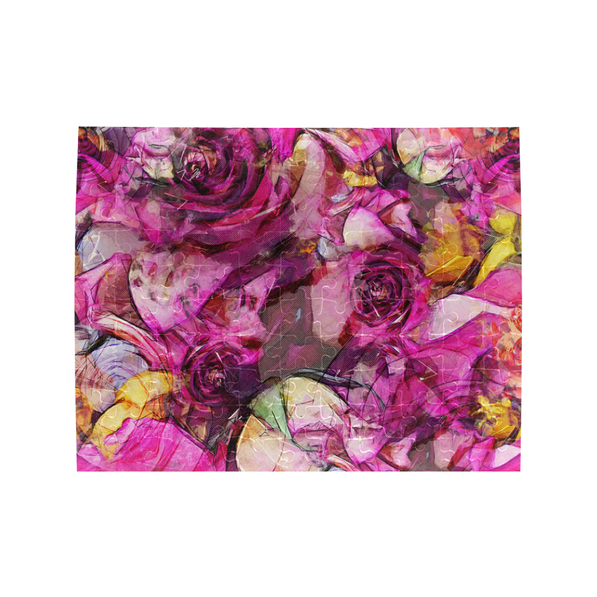 flowers #flowers #pattern Rectangle Jigsaw Puzzle (Set of 110 Pieces)