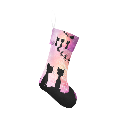 Cats looking to Santa Claus in the sky Christmas Stocking