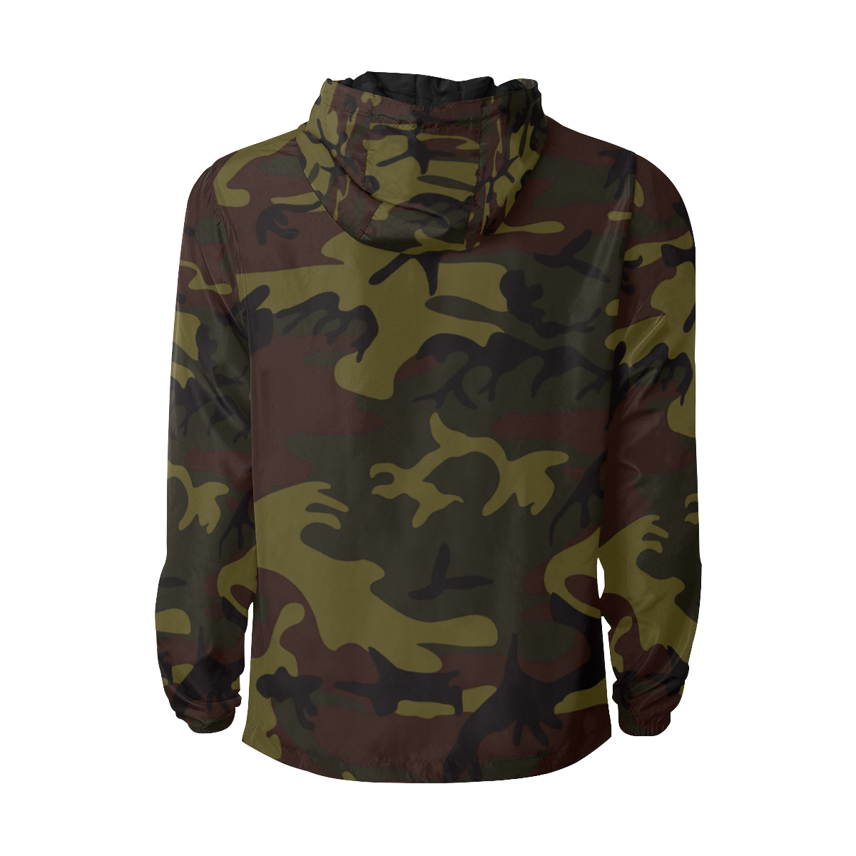 Camo Green Brown All Over Print Quilted Windbreaker for Men (Model H35)
