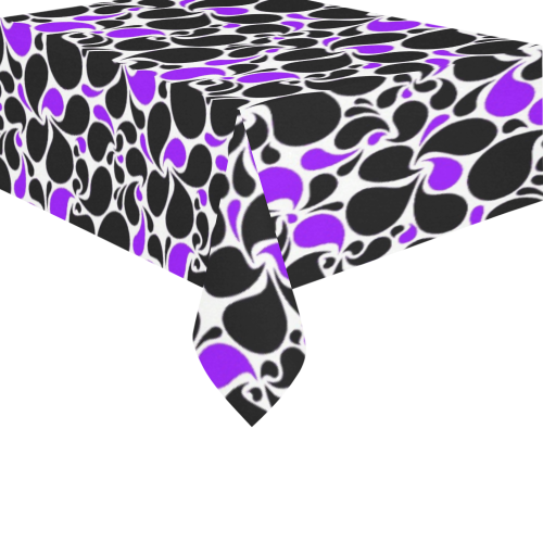 purple black paisley Cotton Linen Tablecloth 60" x 90"