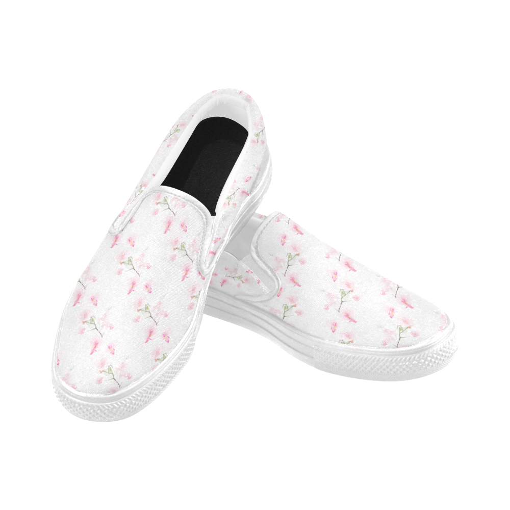 Pattern Orchidées Women's Slip-on Canvas Shoes (Model 019)