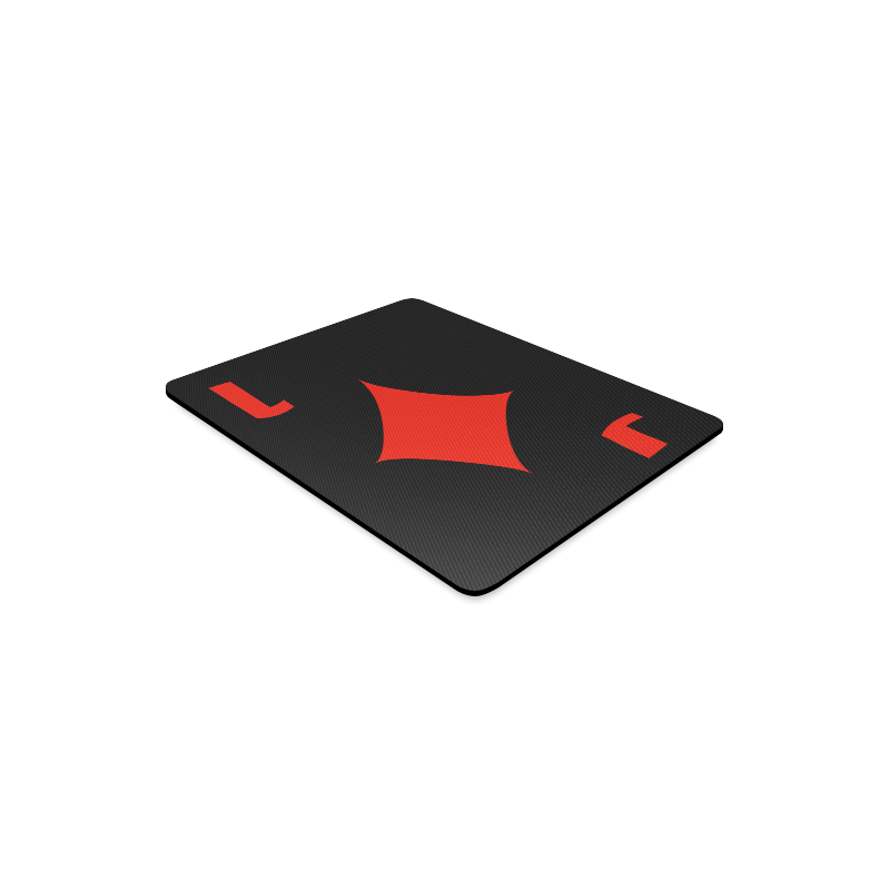 Playing Card Jack of Diamonds on Black Rectangle Mousepad
