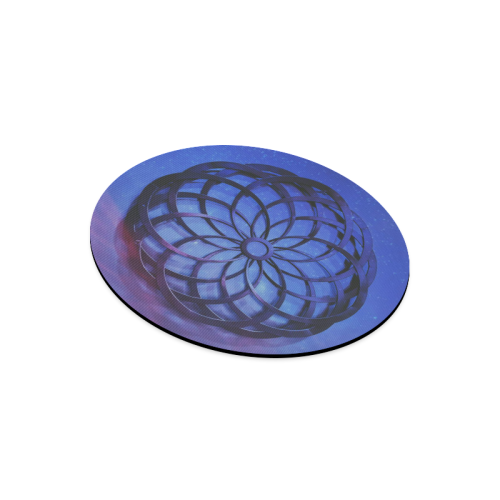 Mystical Orb Blue Purple Round Mousepad