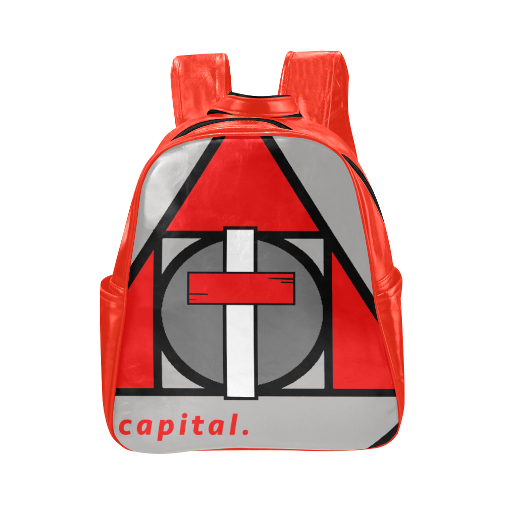 capital alchemy pleather bag Multi-Pockets Backpack (Model 1636)