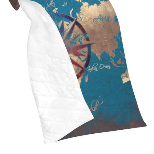 world map wind rose #map #worldmap Quilt 60"x70"