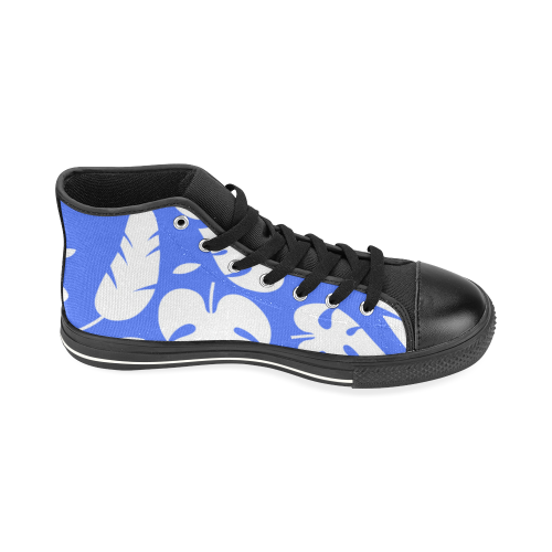 Plant BLUE High Top Canvas Shoes for Kid (Model 017)