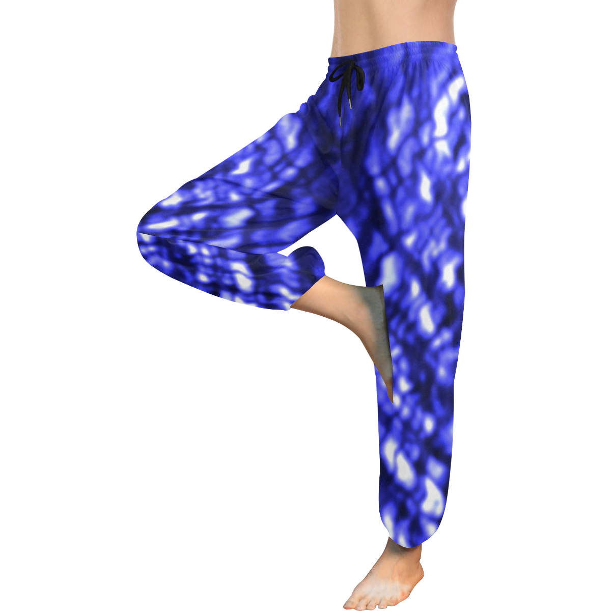 Blue ripple Women's All Over Print Harem Pants (Model L18)