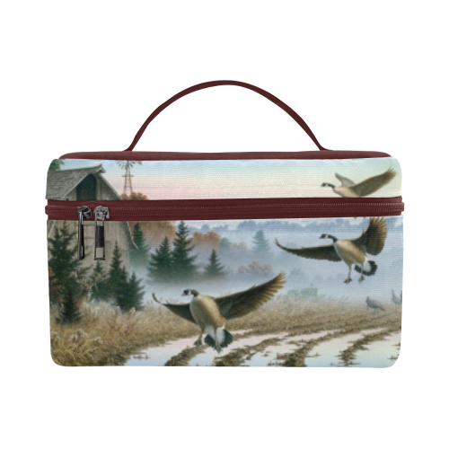 Geese In A Farm Field Cosmetic Bag/Large (Model 1658)