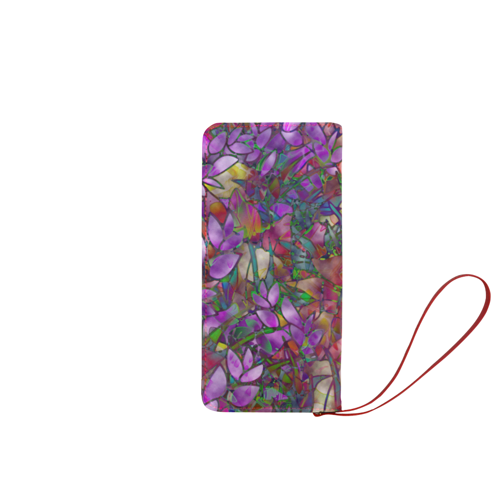 Floral Abstract Stained Glass G175 Women's Clutch Wallet (Model 1637)