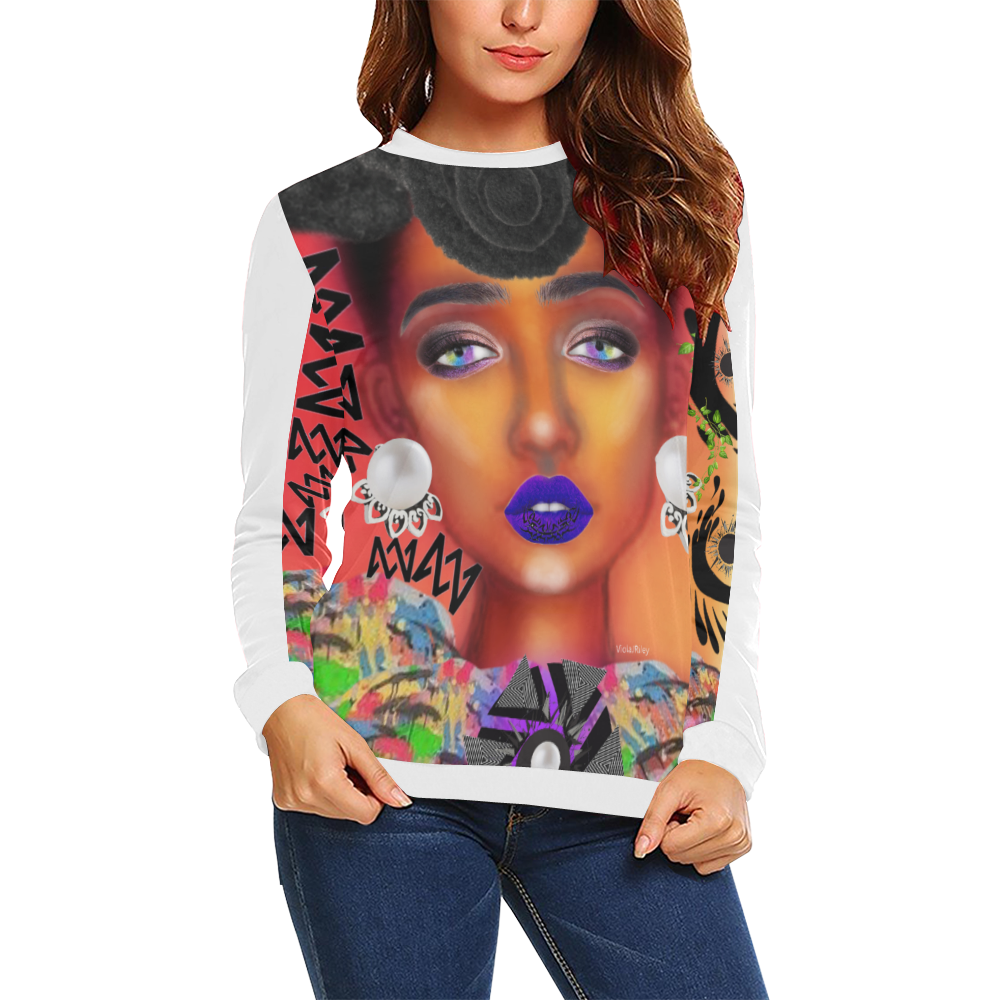 anoiting artsadd NICE All Over Print Crewneck Sweatshirt for Women (Model H18)