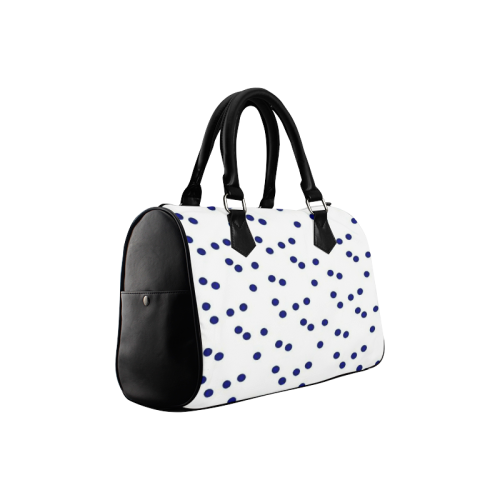 Blue Diamond Glitter Scattered Polka Dots Design Boston Handbag (Model 1621)