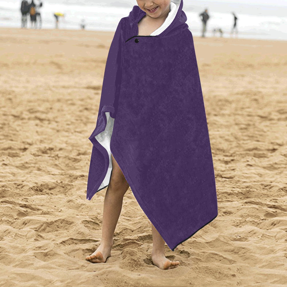 color Russian violet Kids' Hooded Bath Towels