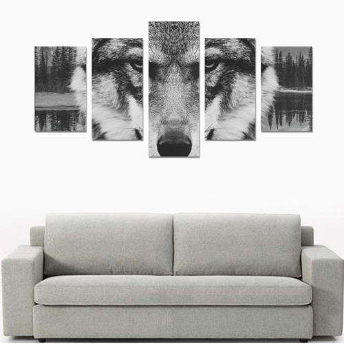 Wolf Animal Nature Canvas Print Sets C (No Frame)