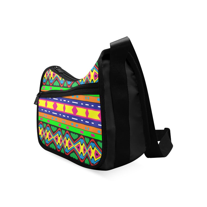 Distorted colorful shapes and stripes Crossbody Bags (Model 1616)