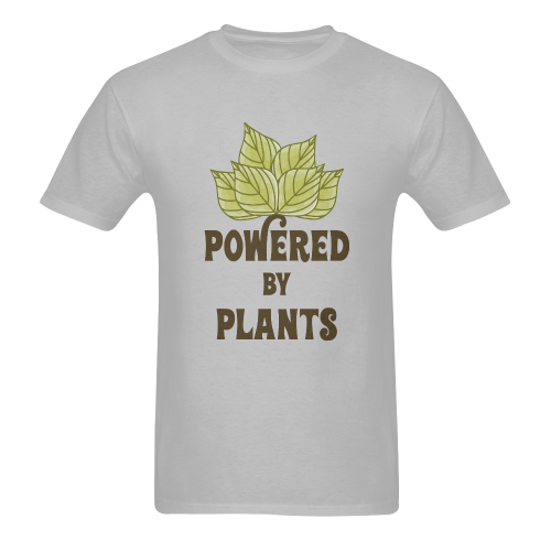 Powered by Plants (vegan) Men's T-Shirt in USA Size (Two Sides Printing)