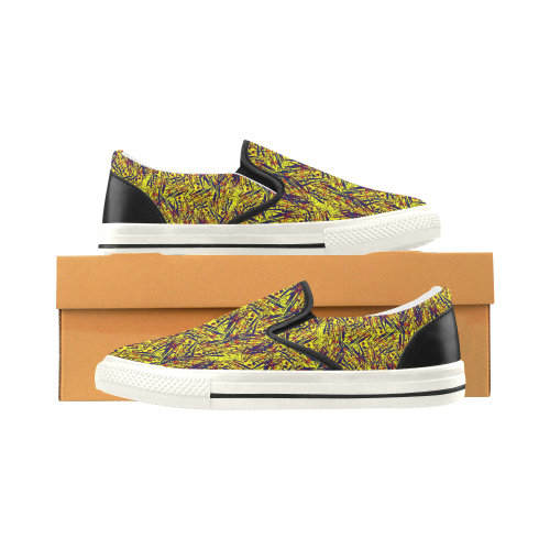 colorful abstract Men's Slip-on Canvas Shoes (Model 019)