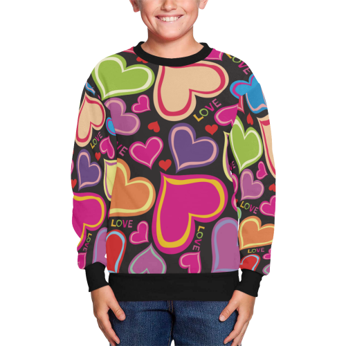 Cute heartS Kids' All Over Print Sweatshirt (Model H37)