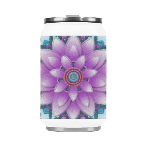 Lotus Flower Pattern - Purple and turquoise Stainless Steel Vacuum Mug (10.3OZ)